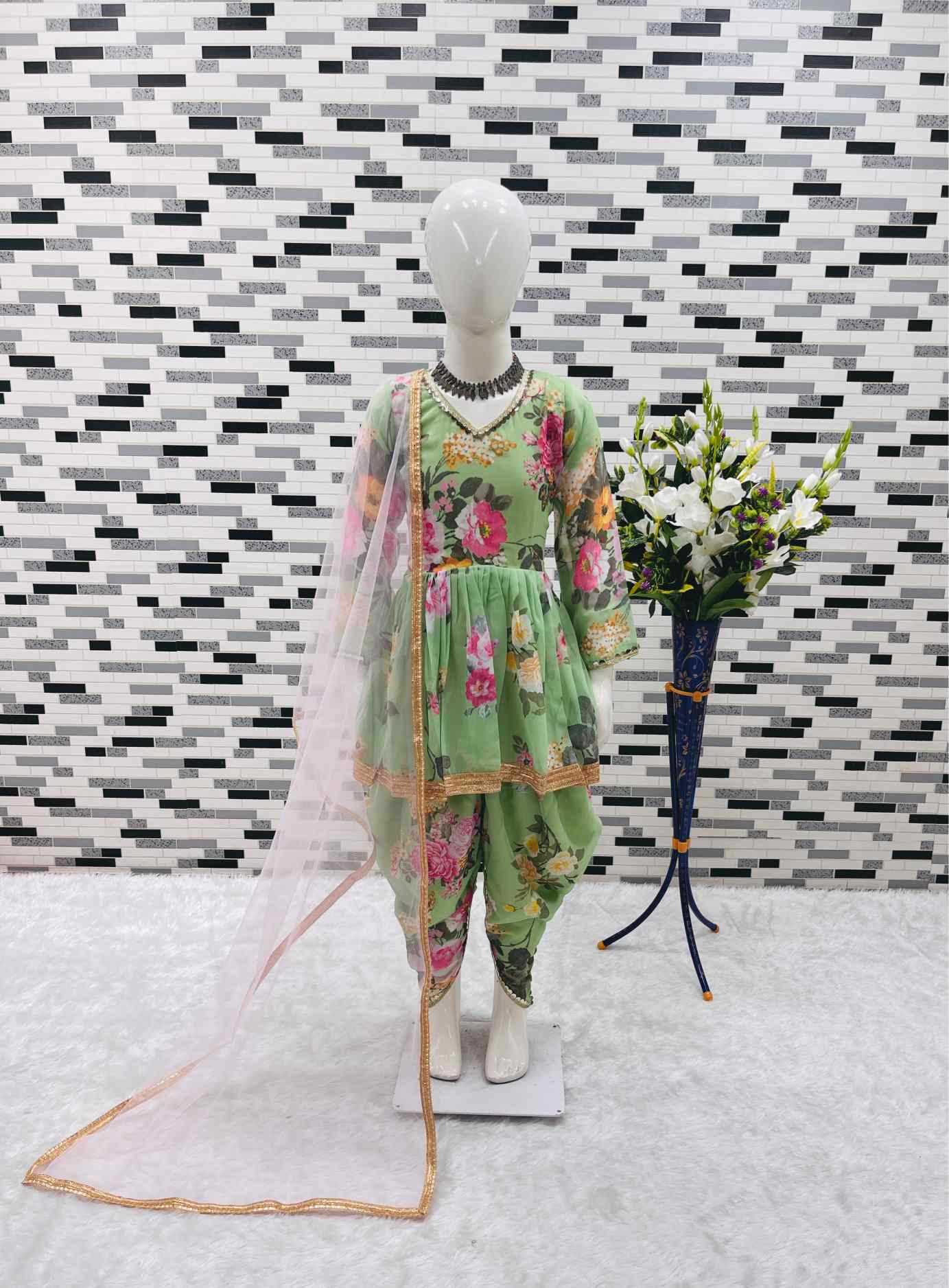 YNF Wholesale Faux Georgette Kids Suit  | Surat Manufacturer