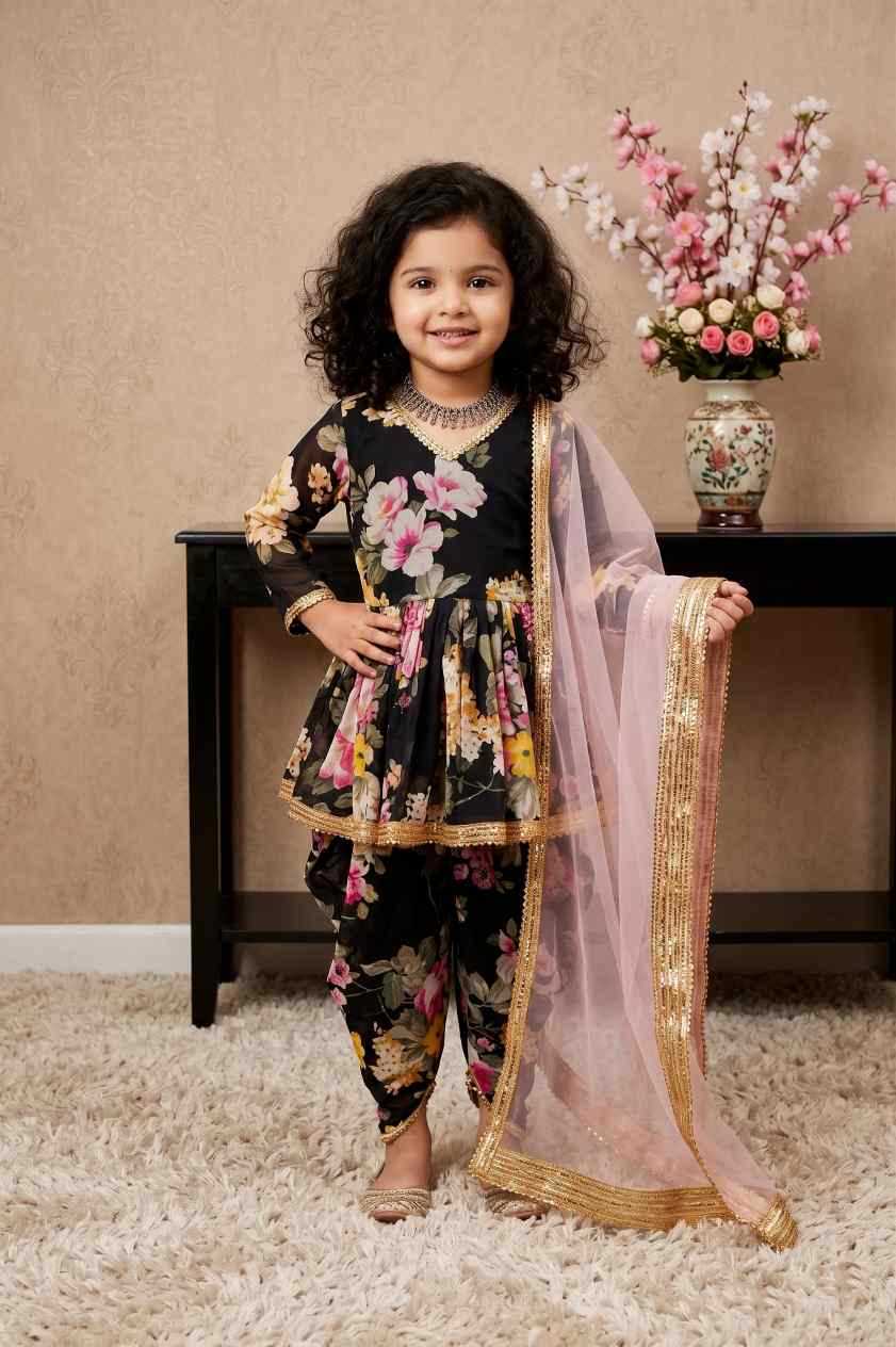 YNF Wholesale Faux Georgette Kids Suit  | Surat Manufacturer