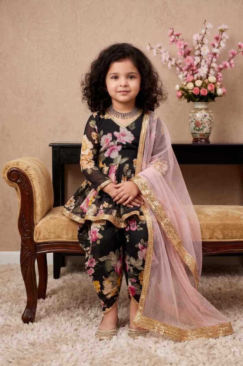 YNF Wholesale Faux Georgette Kids Suit  | Surat Manufacturer