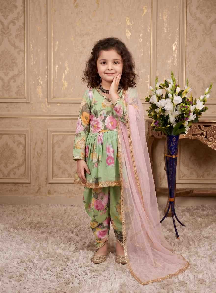 YNF Wholesale Faux Georgette Kids Suit  | Surat Manufacturer