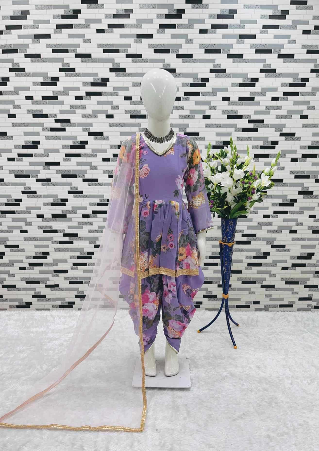 YNF Wholesale Faux Georgette Kids Suit  | Surat Manufacturer