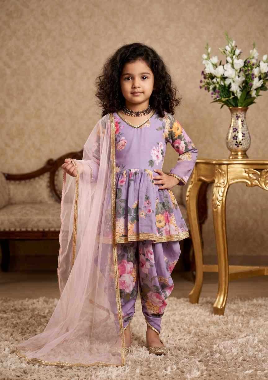 YNF Wholesale Faux Georgette Kids Suit  | Surat Manufacturer