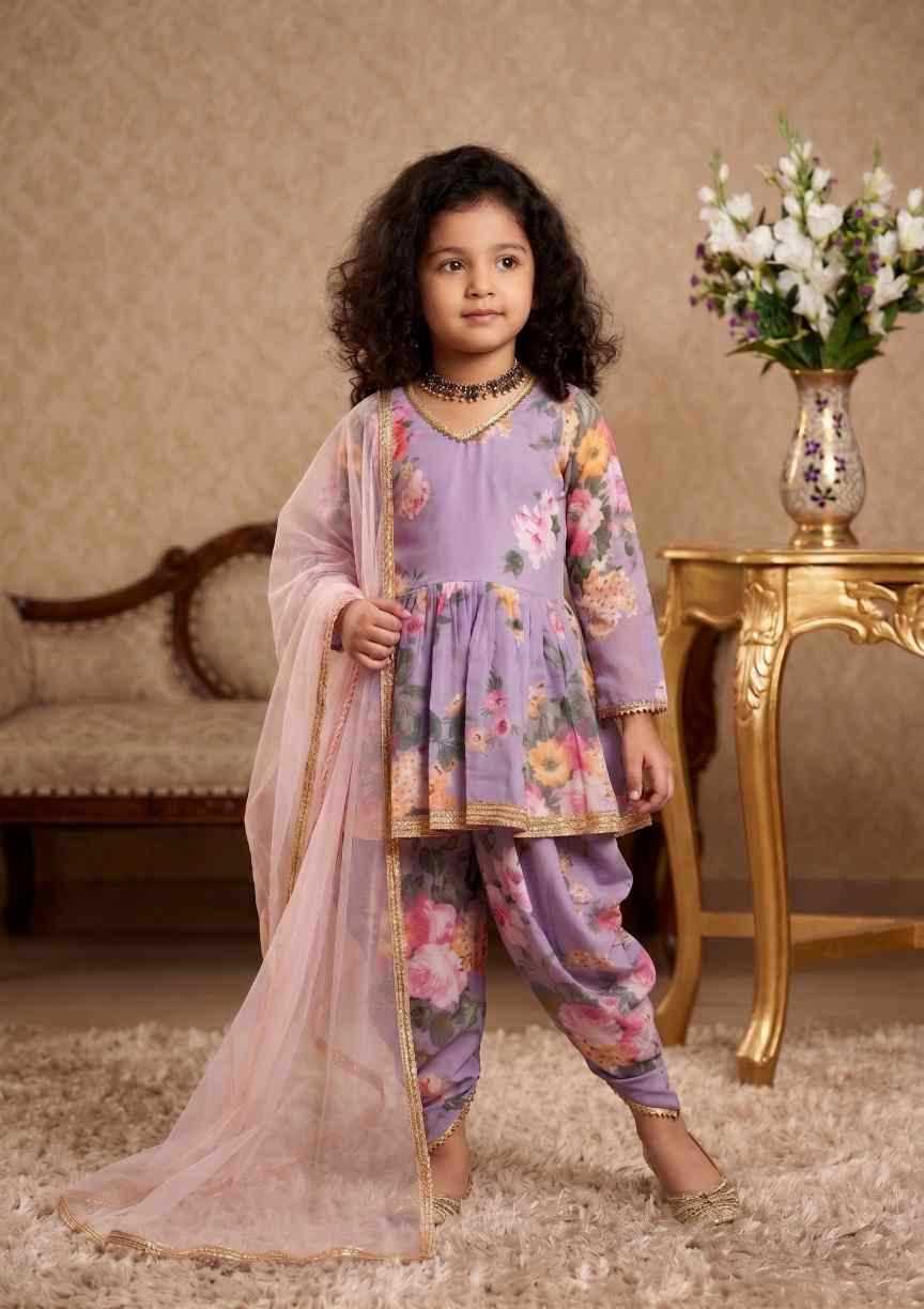 YNF Wholesale Faux Georgette Kids Suit  | Surat Manufacturer