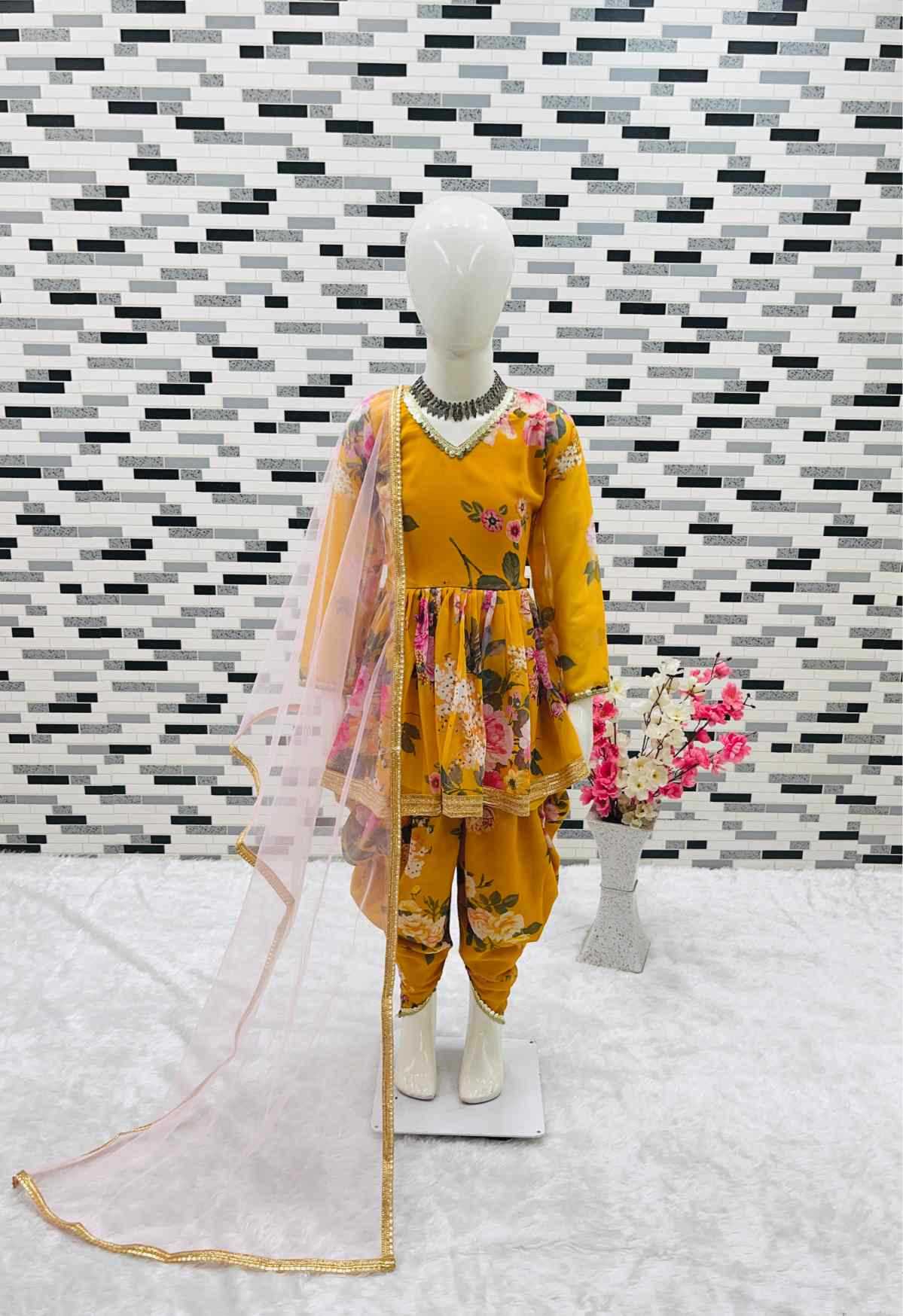 YNF Wholesale Faux Georgette Kids Suit  | Surat Manufacturer