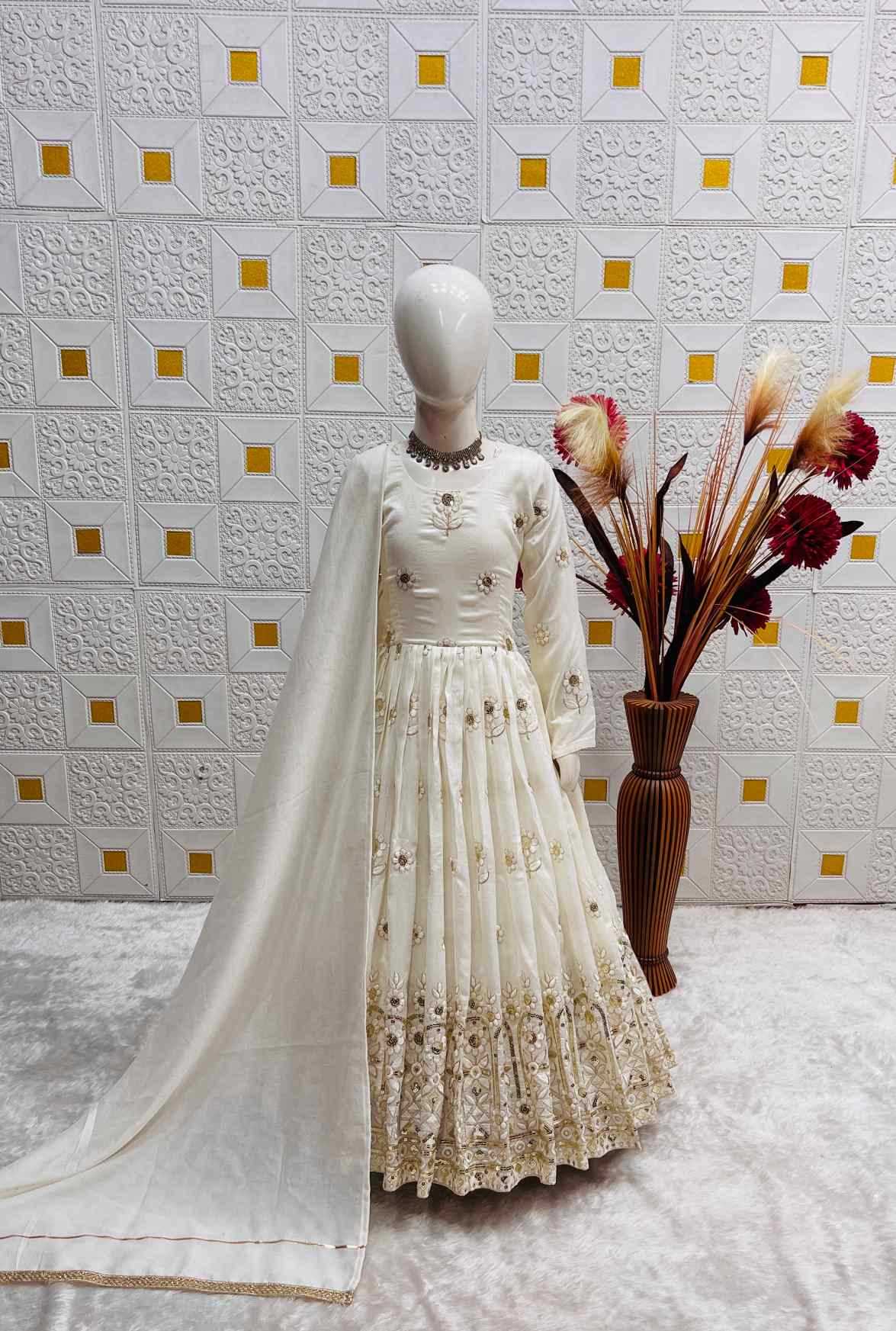 YNF Wholesale Faux Georgette Kids Gown  | Surat Manufacturer