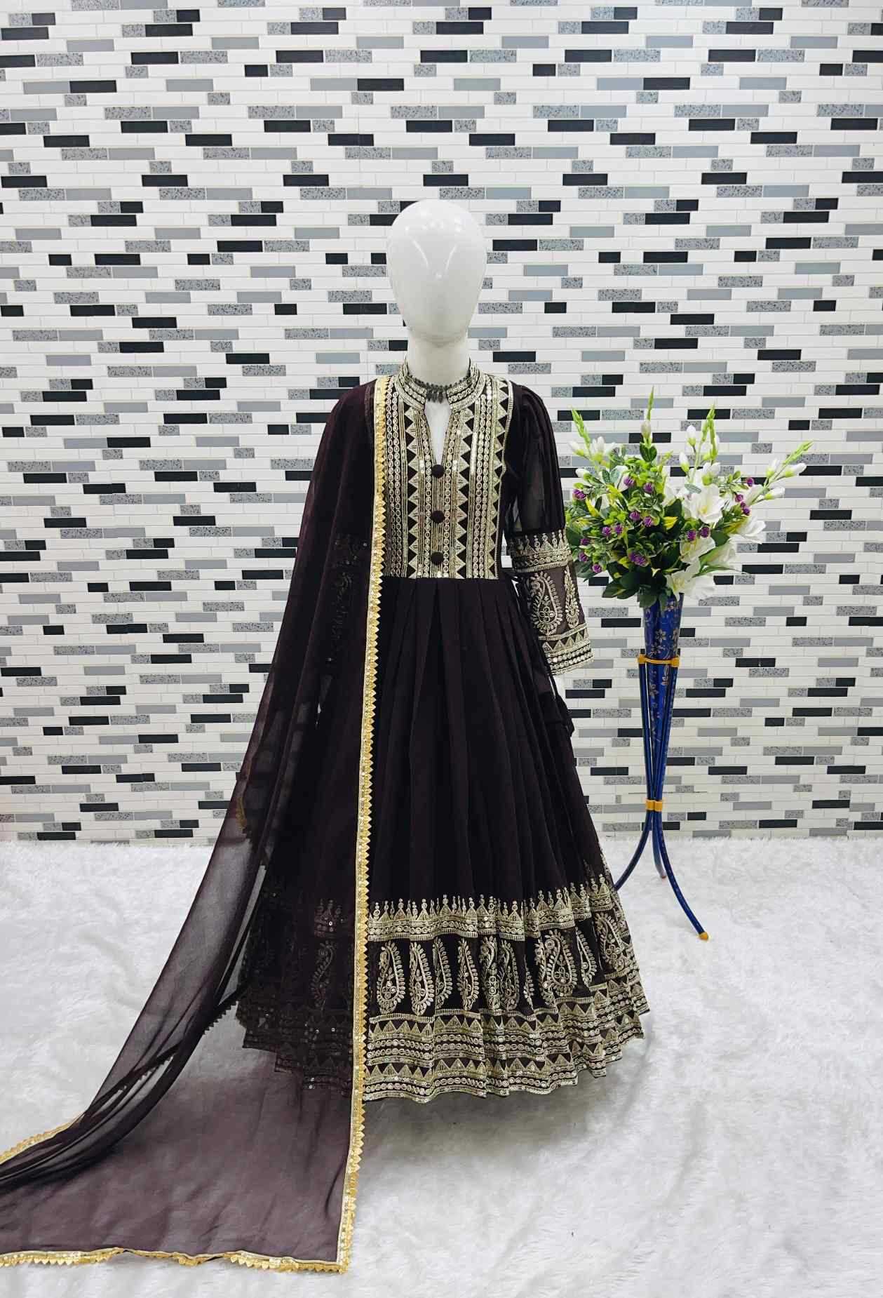 YNF Wholesale Faux Georgette Kids Gown  | Surat Manufacturer