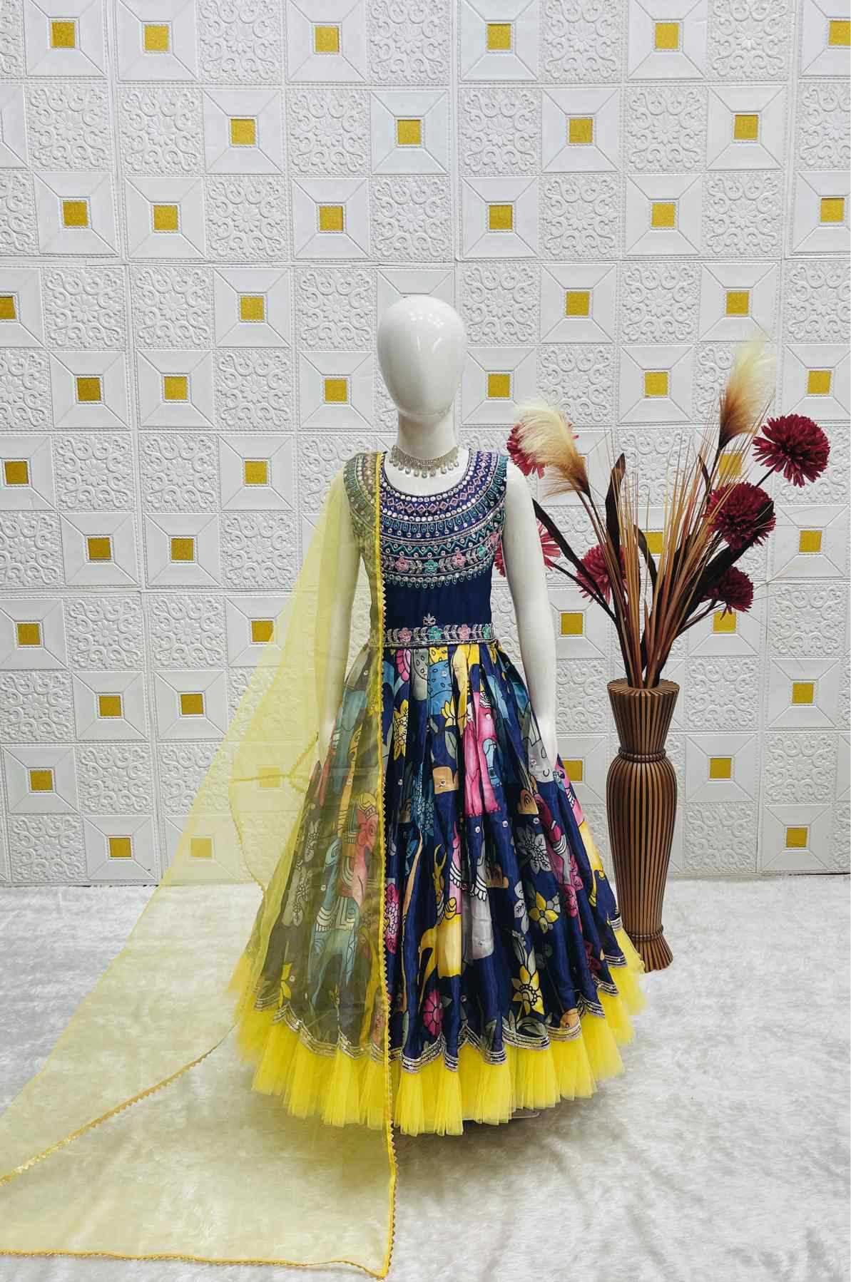 YNF Wholesale Faux Georgette Kids Gown  | Surat Manufacturer