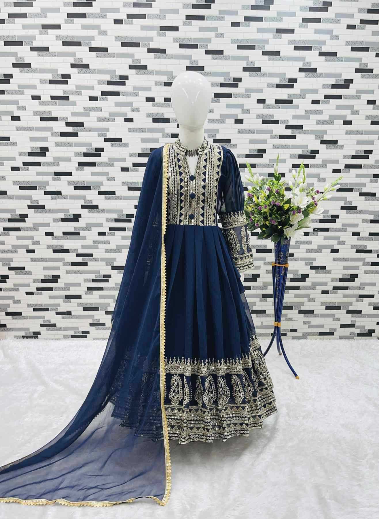 YNF Wholesale Faux Georgette Kids Gown  | Surat Manufacturer