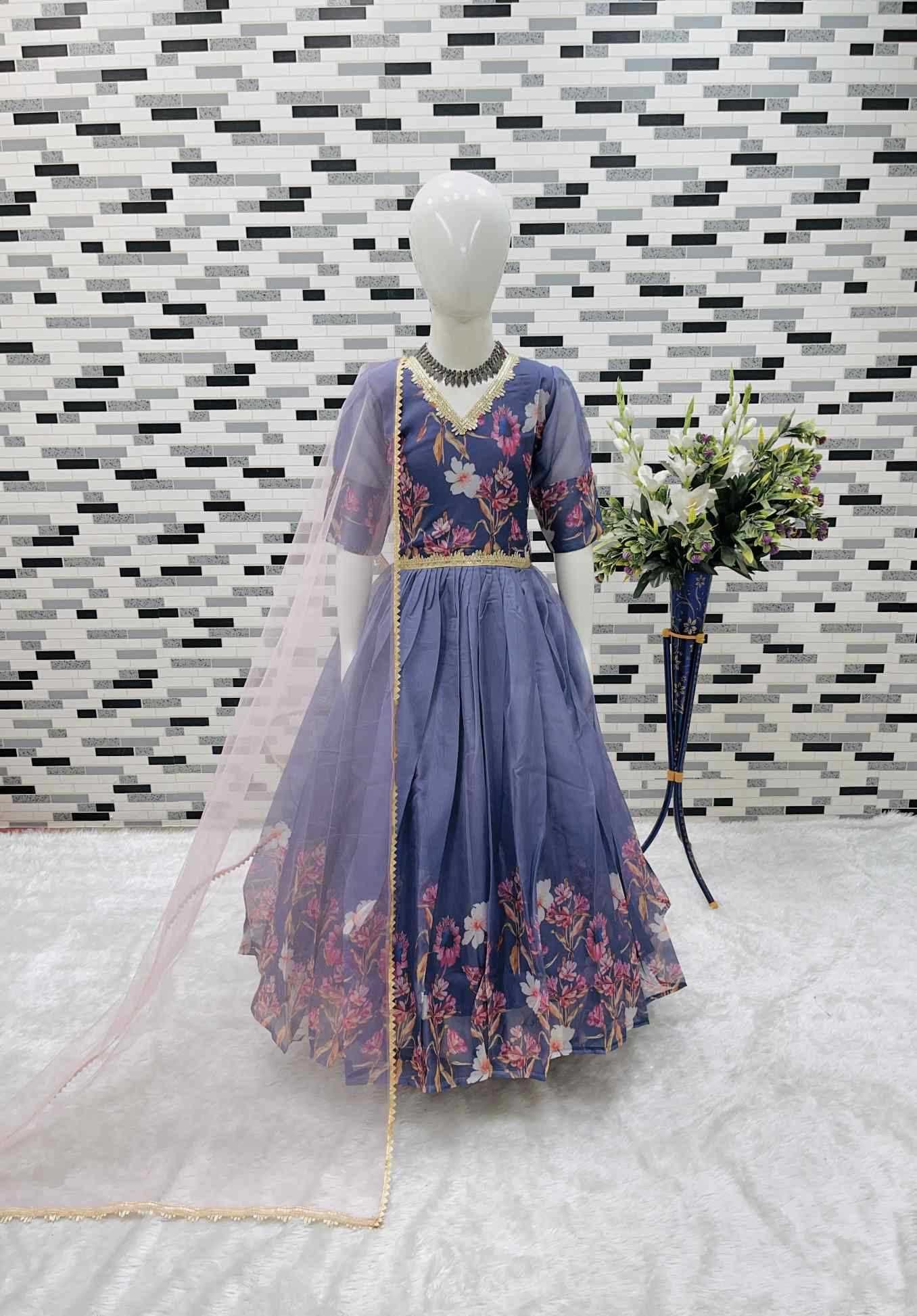 YNF Wholesale Faux Georgette Kids Gown  | Surat Manufacturer