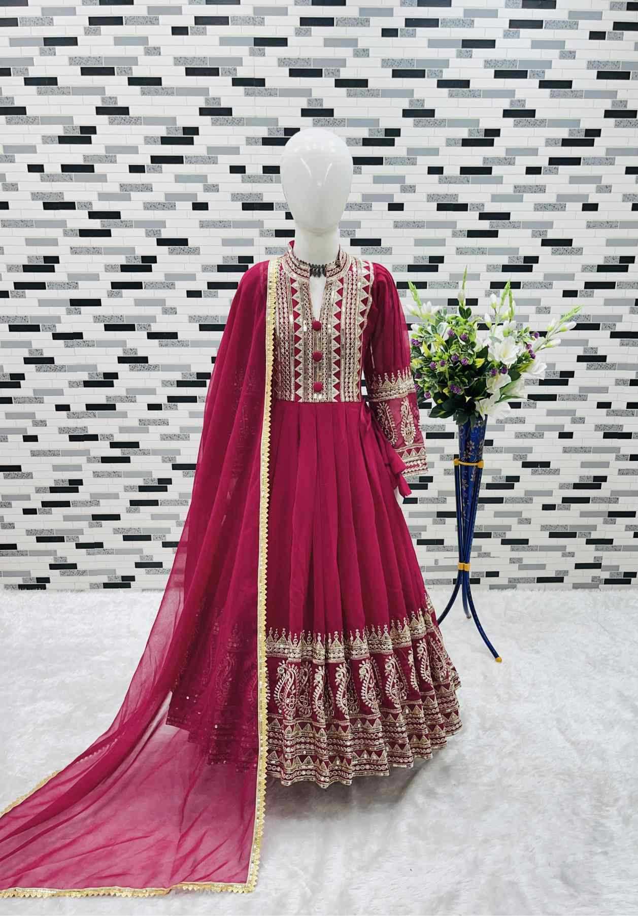 YNF Wholesale Faux Georgette Kids Gown  | Surat Manufacturer