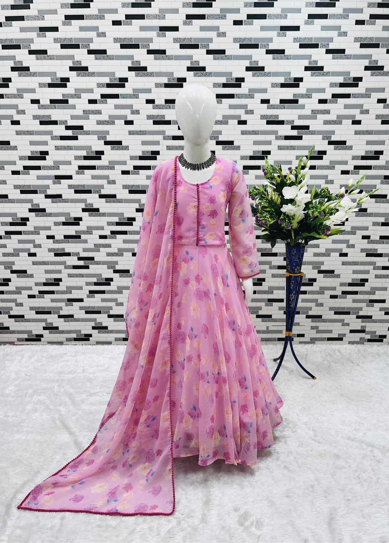 YNF Wholesale Faux Georgette Kids Gown  | Surat Manufacturer