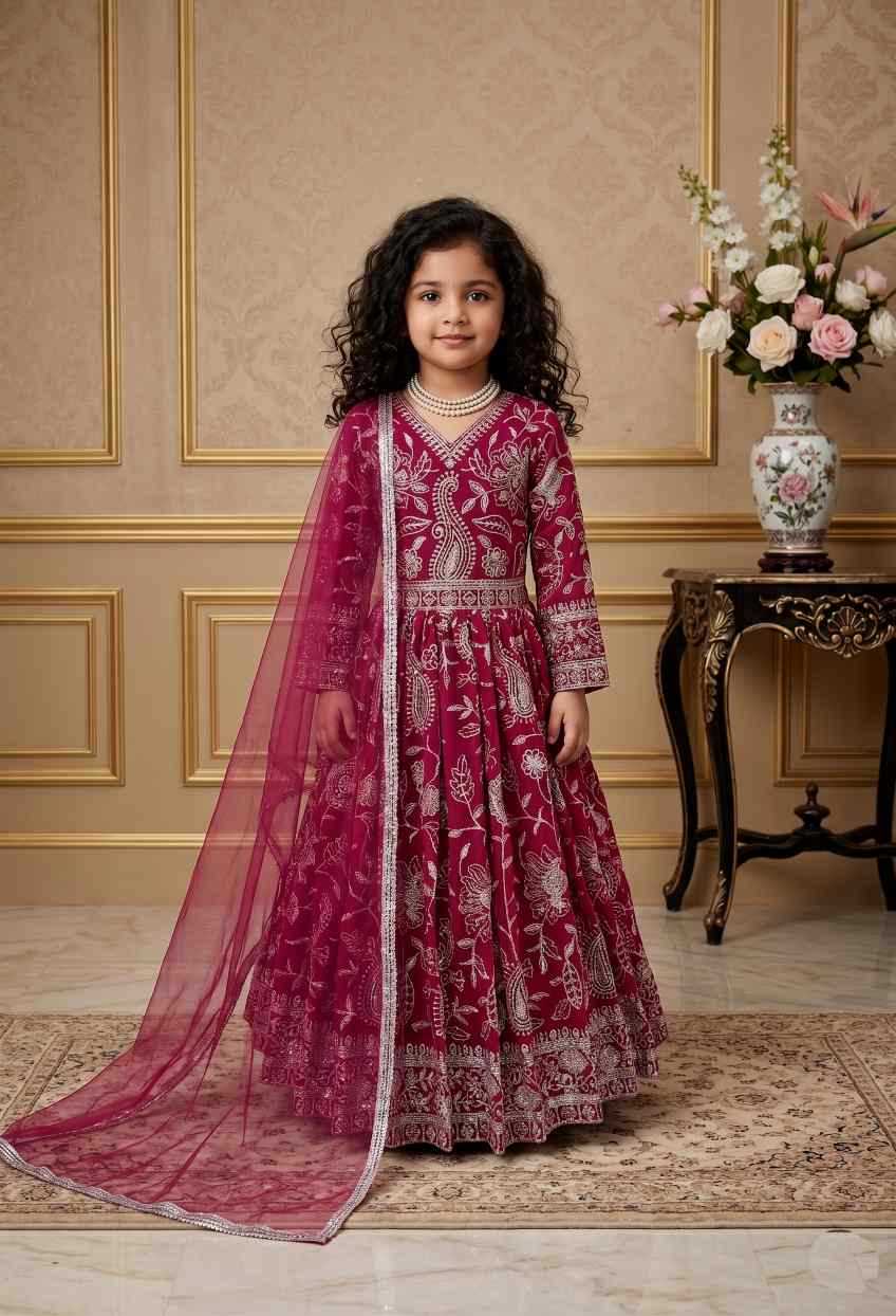 YNF Wholesale Faux Georgette Kids Gown  | Surat Manufacturer