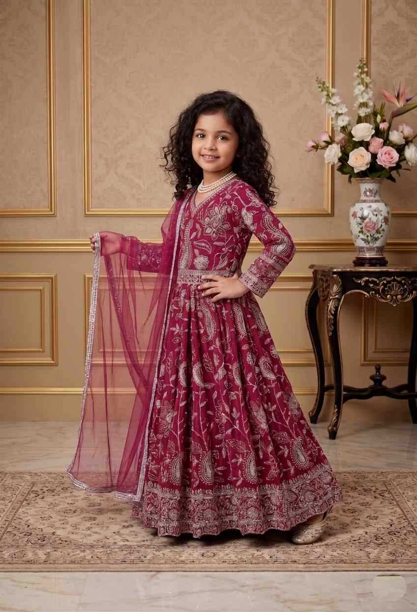 YNF Wholesale Faux Georgette Kids Gown  | Surat Manufacturer