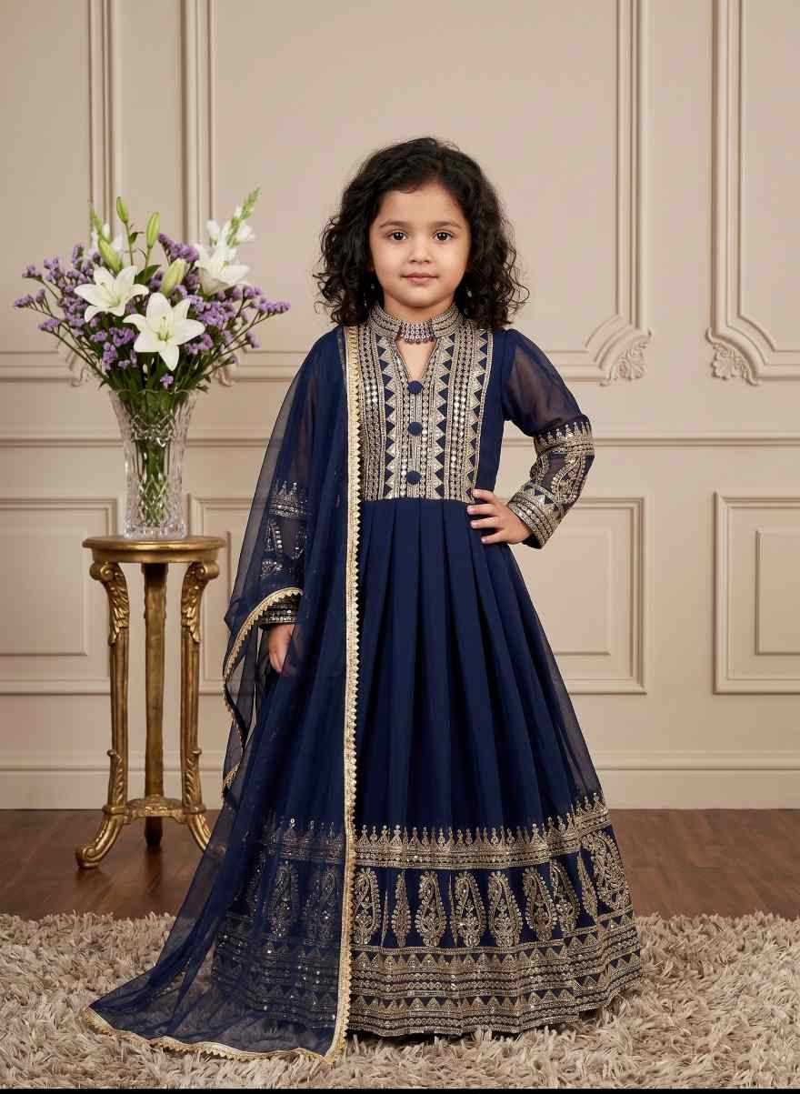 YNF Wholesale Faux Georgette Kids Gown  | Surat Manufacturer