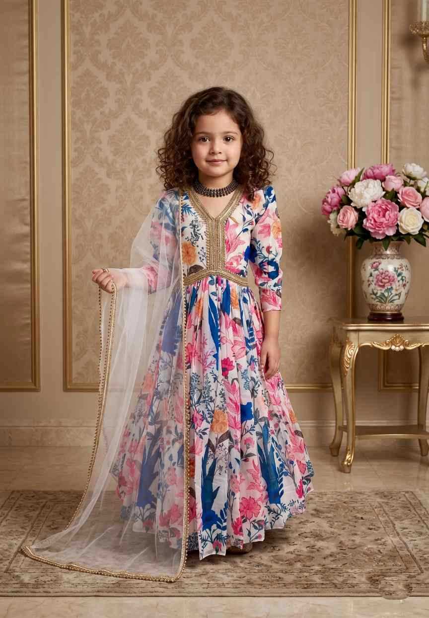 YNF Wholesale Faux Georgette Kids Gown  | Surat Manufacturer