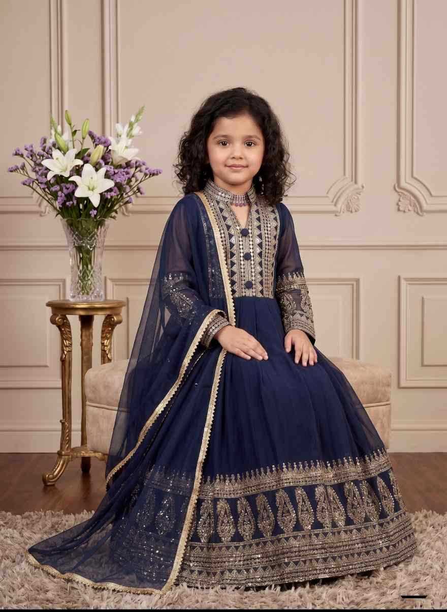 YNF Wholesale Faux Georgette Kids Gown  | Surat Manufacturer