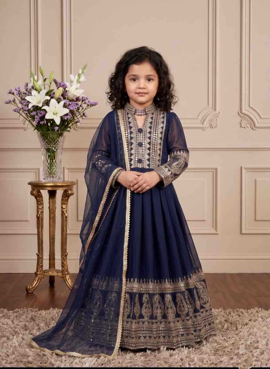 YNF Wholesale Faux Georgette Kids Gown  | Surat Manufacturer