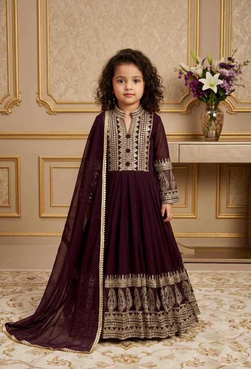 YNF Wholesale Faux Georgette Kids Gown  | Surat Manufacturer