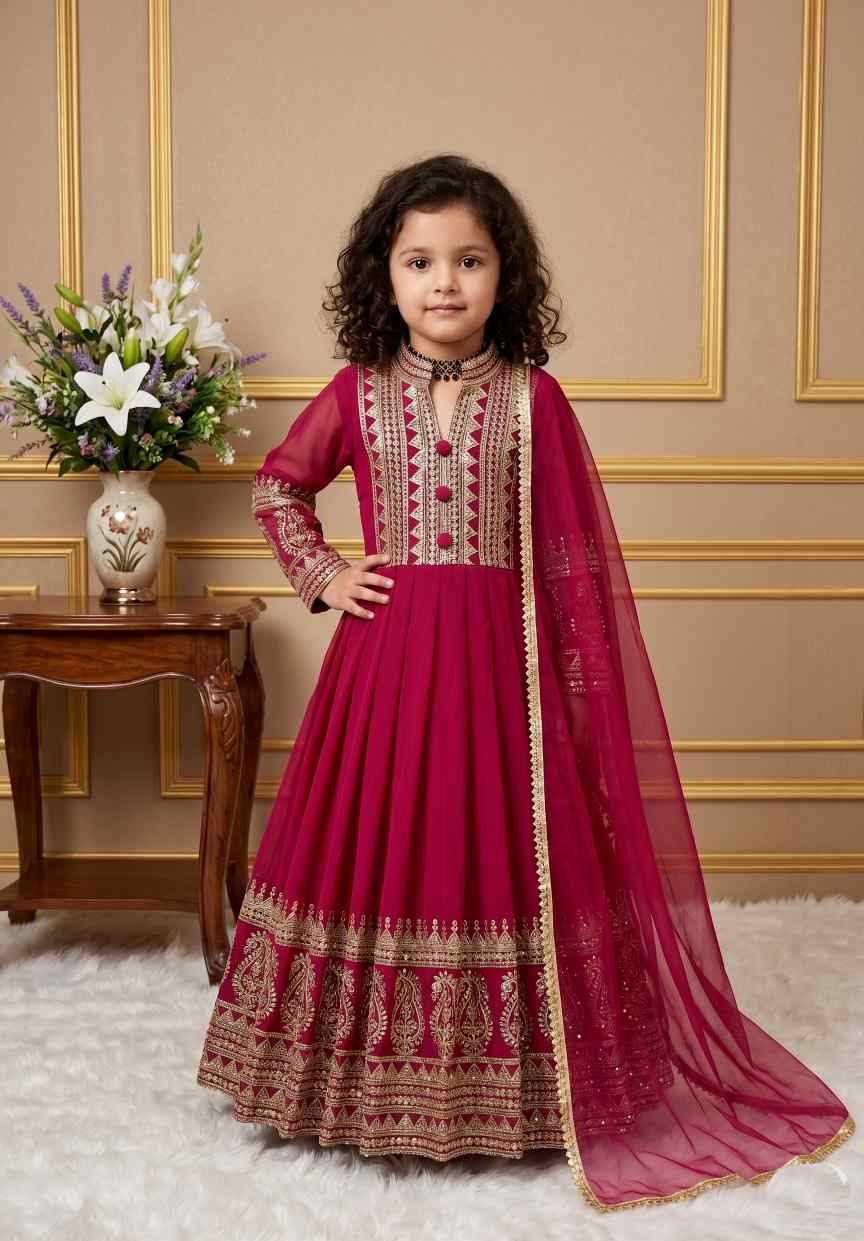 YNF Wholesale Faux Georgette Kids Gown  | Surat Manufacturer