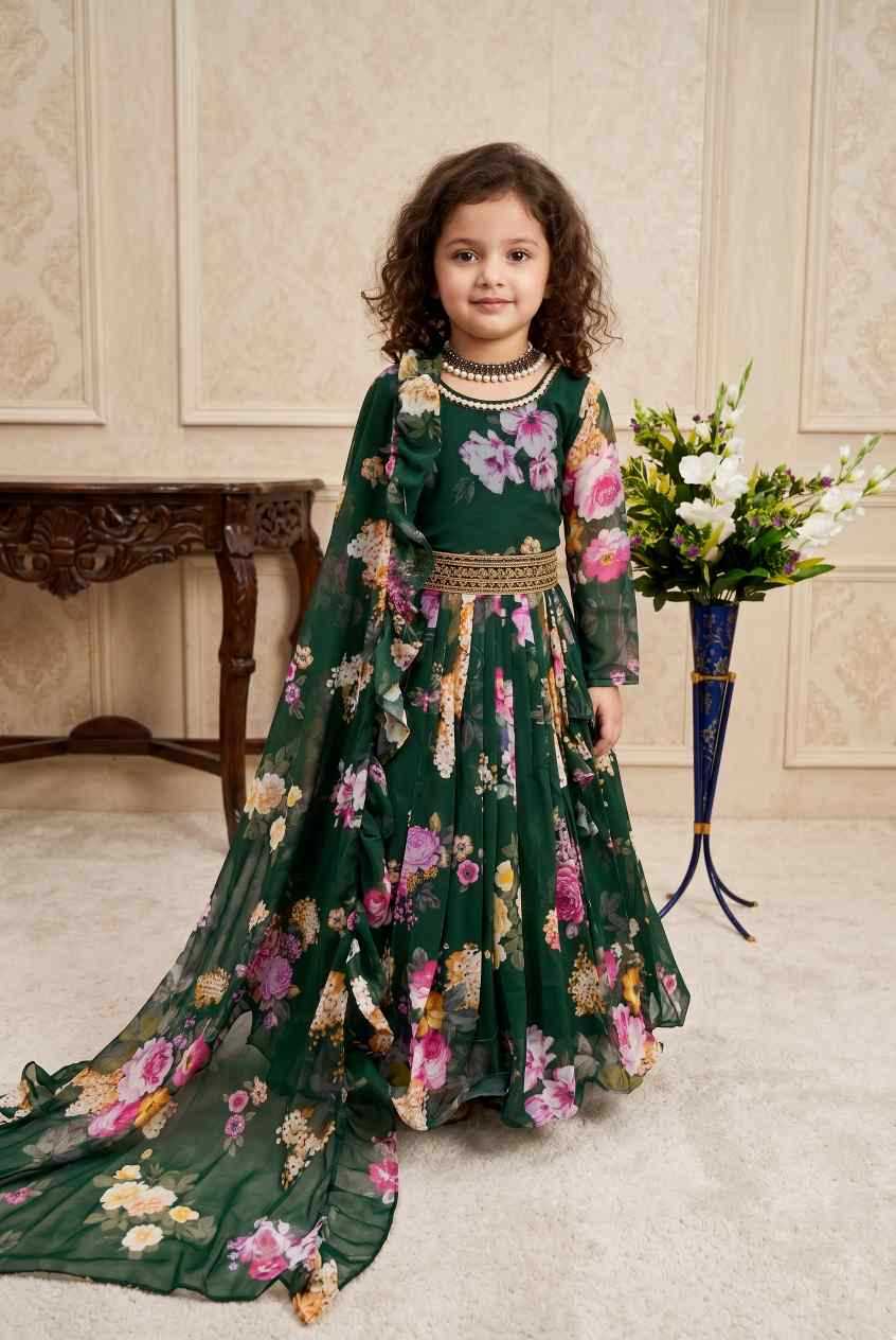 YNF Wholesale Faux Georgette Kids Gown  | Surat Manufacturer