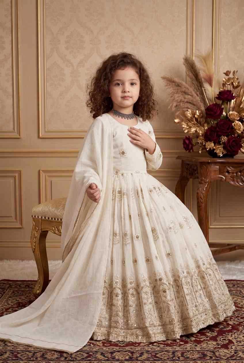 YNF Wholesale Faux Georgette Kids Gown  | Surat Manufacturer