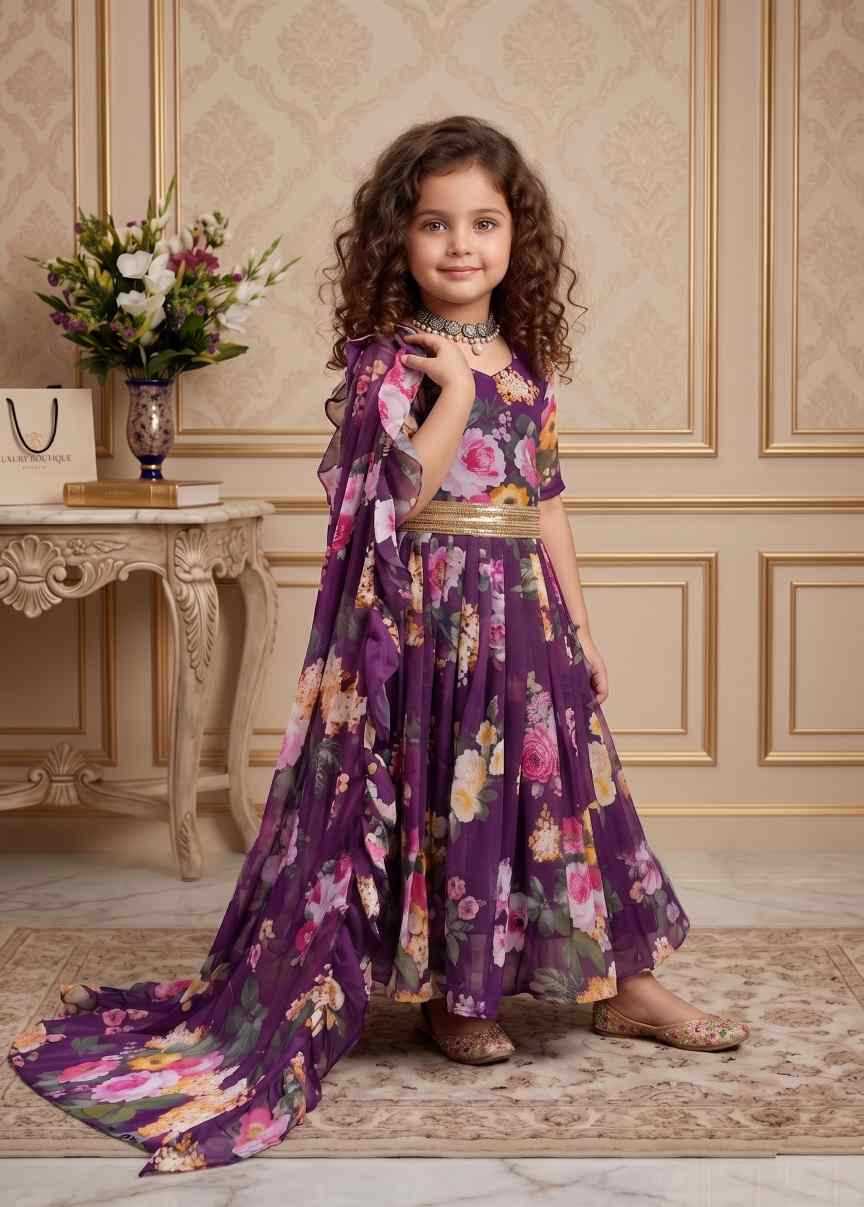 YNF Wholesale Faux Georgette Kids Gown  | Surat Manufacturer