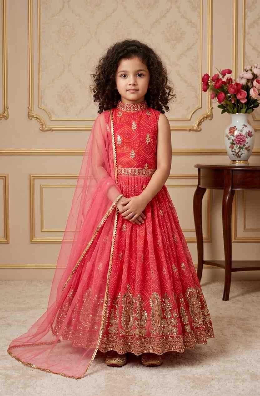 YNF Wholesale Faux Georgette Kids Gown  | Surat Manufacturer