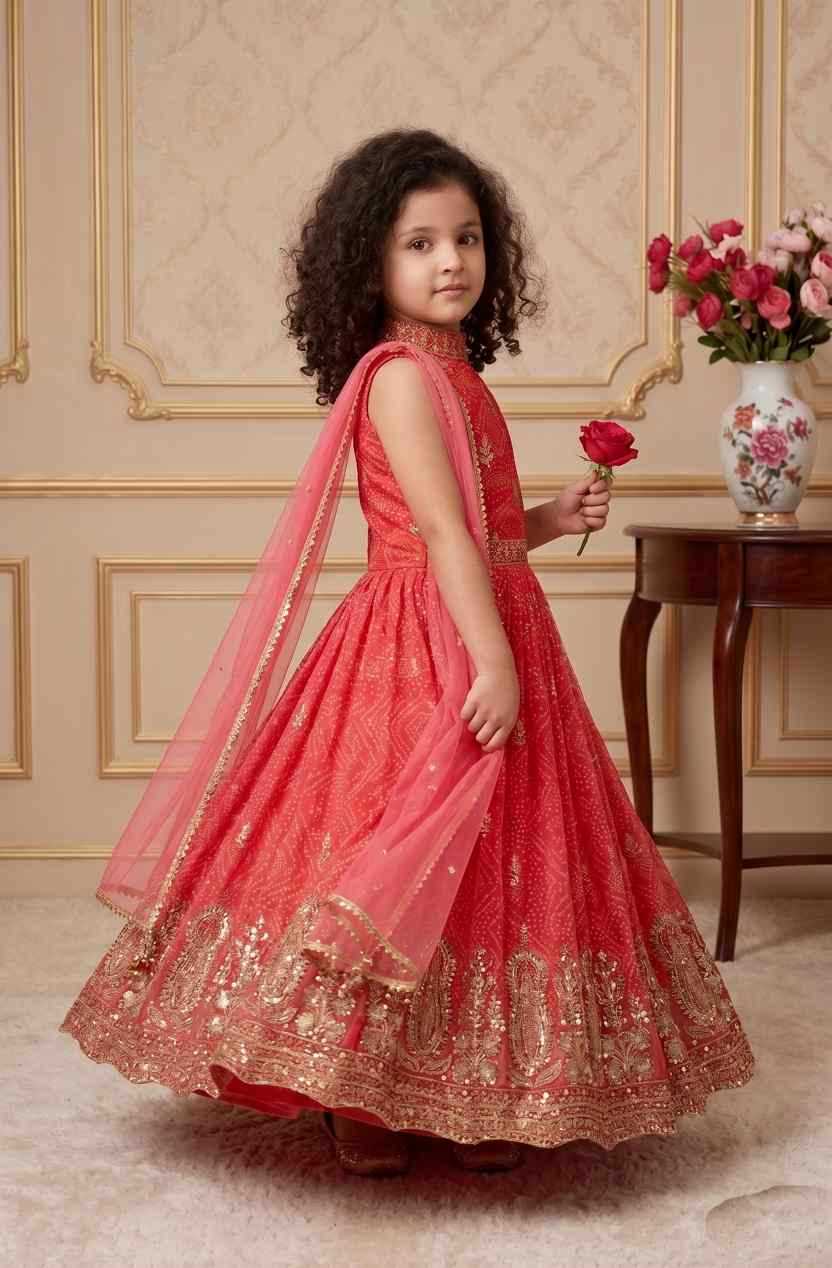 YNF Wholesale Faux Georgette Kids Gown  | Surat Manufacturer