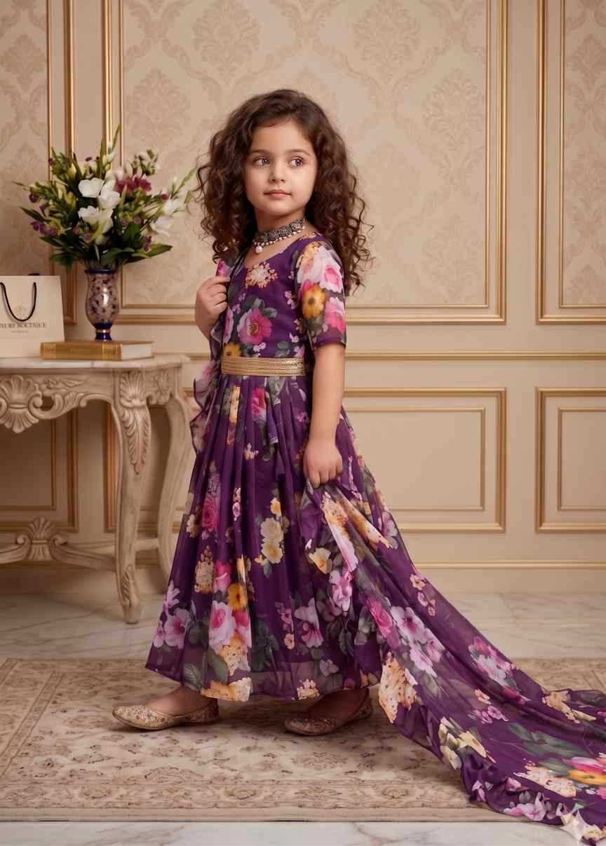 YNF Wholesale Faux Georgette Kids Gown  | Surat Manufacturer