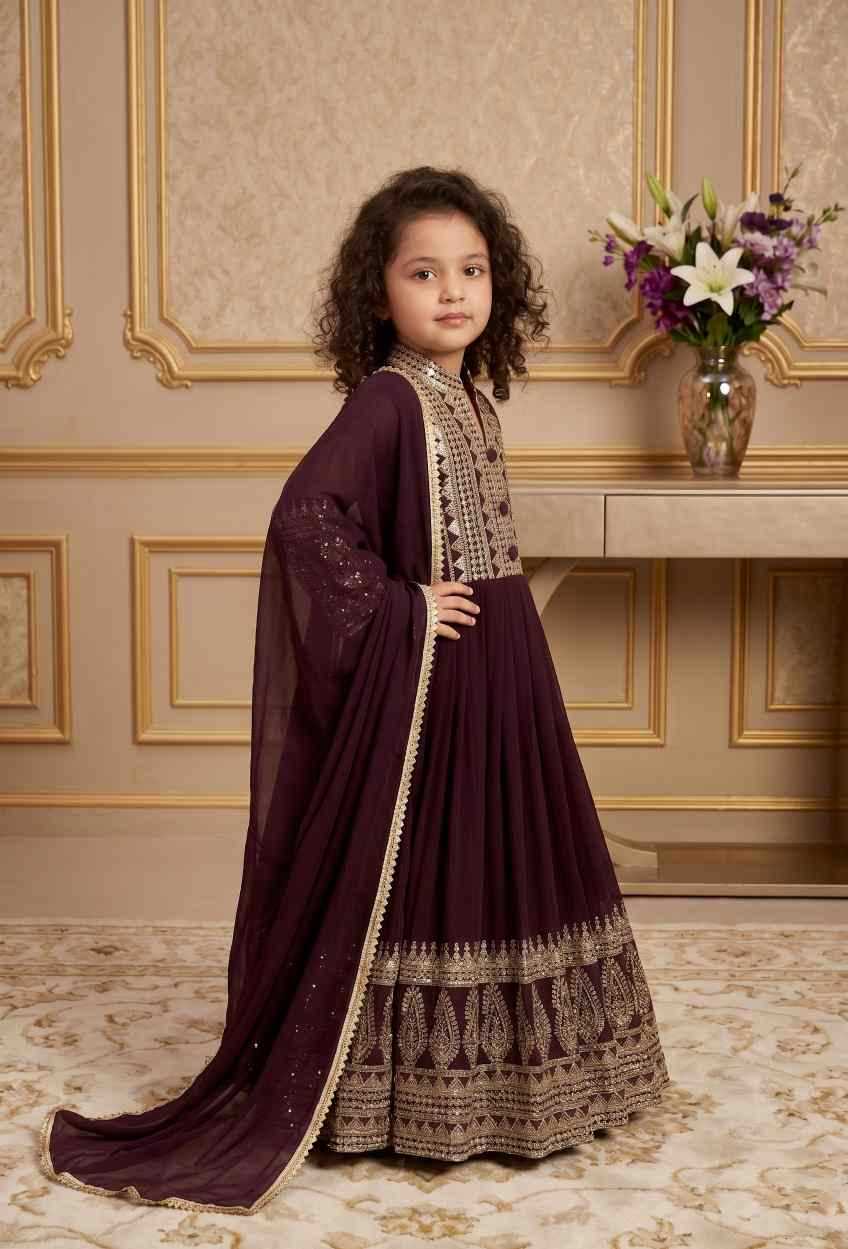 YNF Wholesale Faux Georgette Kids Gown  | Surat Manufacturer