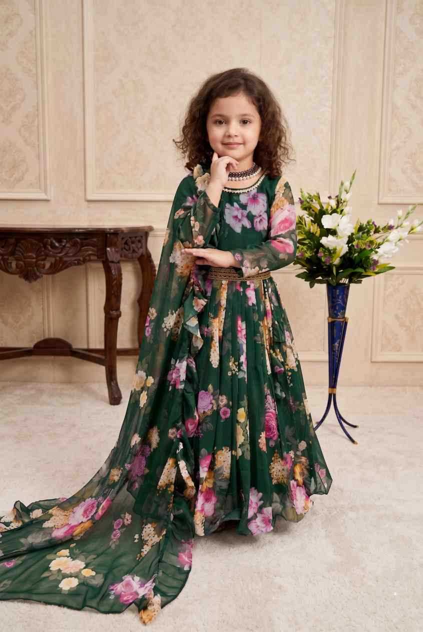 YNF Wholesale Faux Georgette Kids Gown  | Surat Manufacturer