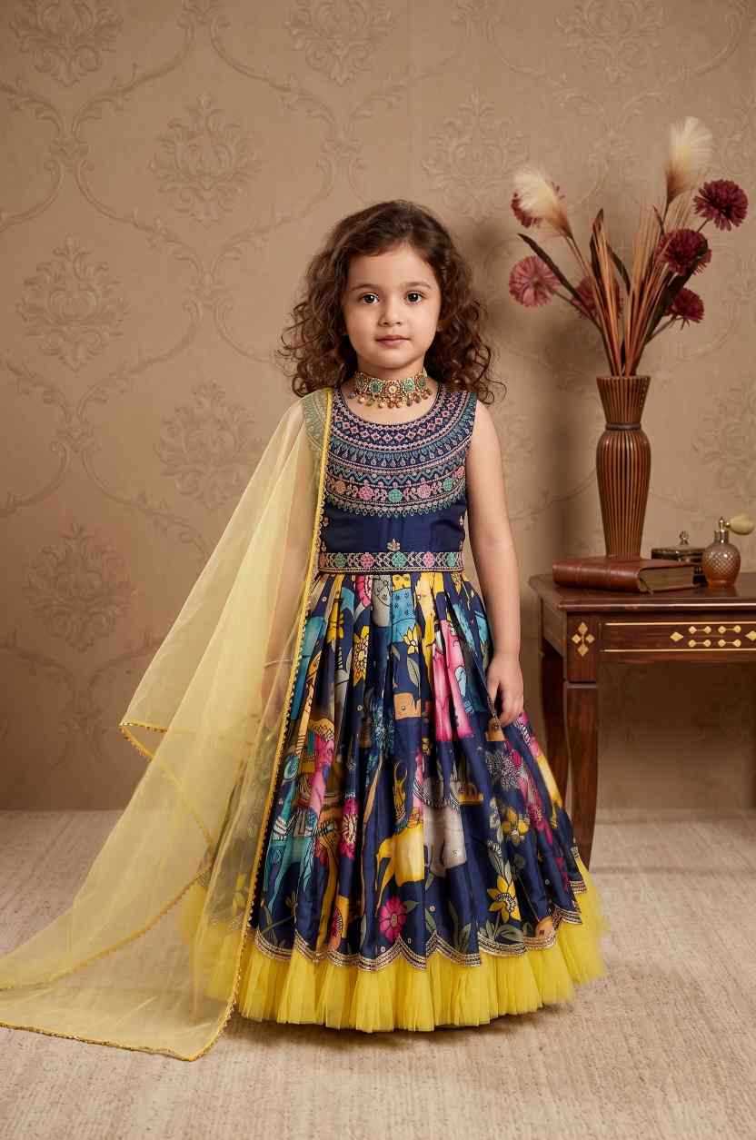YNF Wholesale Faux Georgette Kids Gown  | Surat Manufacturer