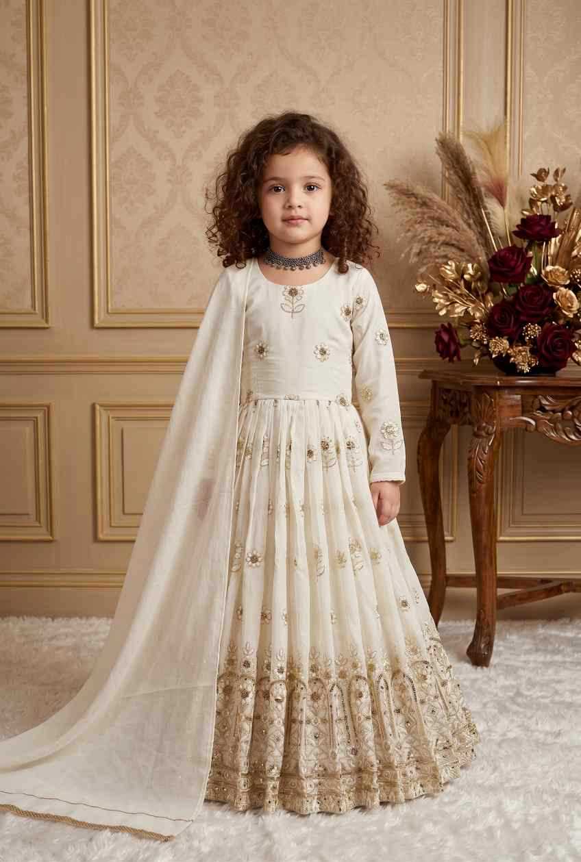YNF Wholesale Faux Georgette Kids Gown  | Surat Manufacturer