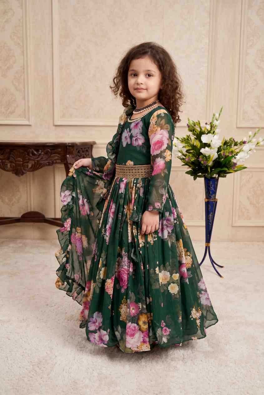 YNF Wholesale Faux Georgette Kids Gown  | Surat Manufacturer