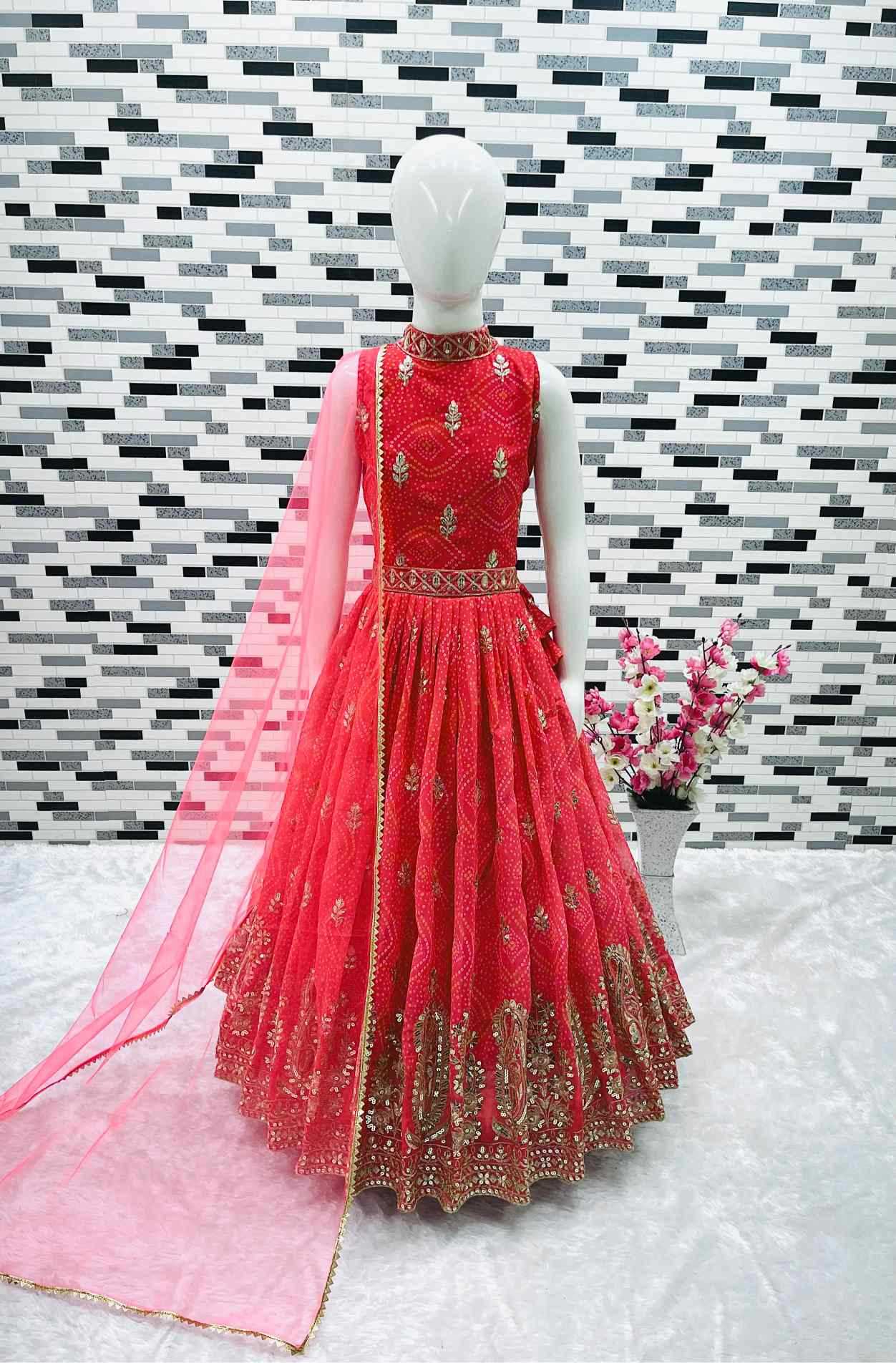 YNF Wholesale Faux Georgette Kids Gown  | Surat Manufacturer