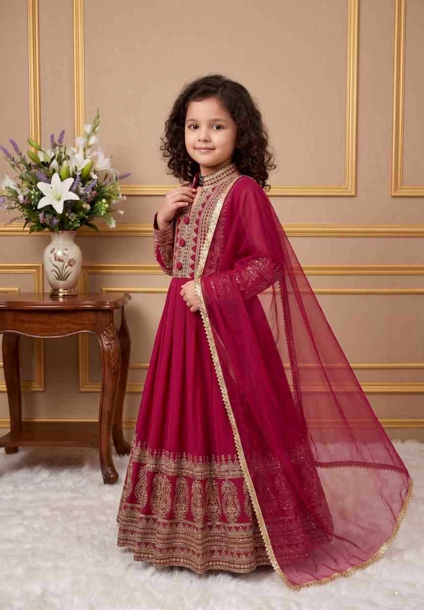YNF Wholesale Faux Georgette Kids Gown  | Surat Manufacturer