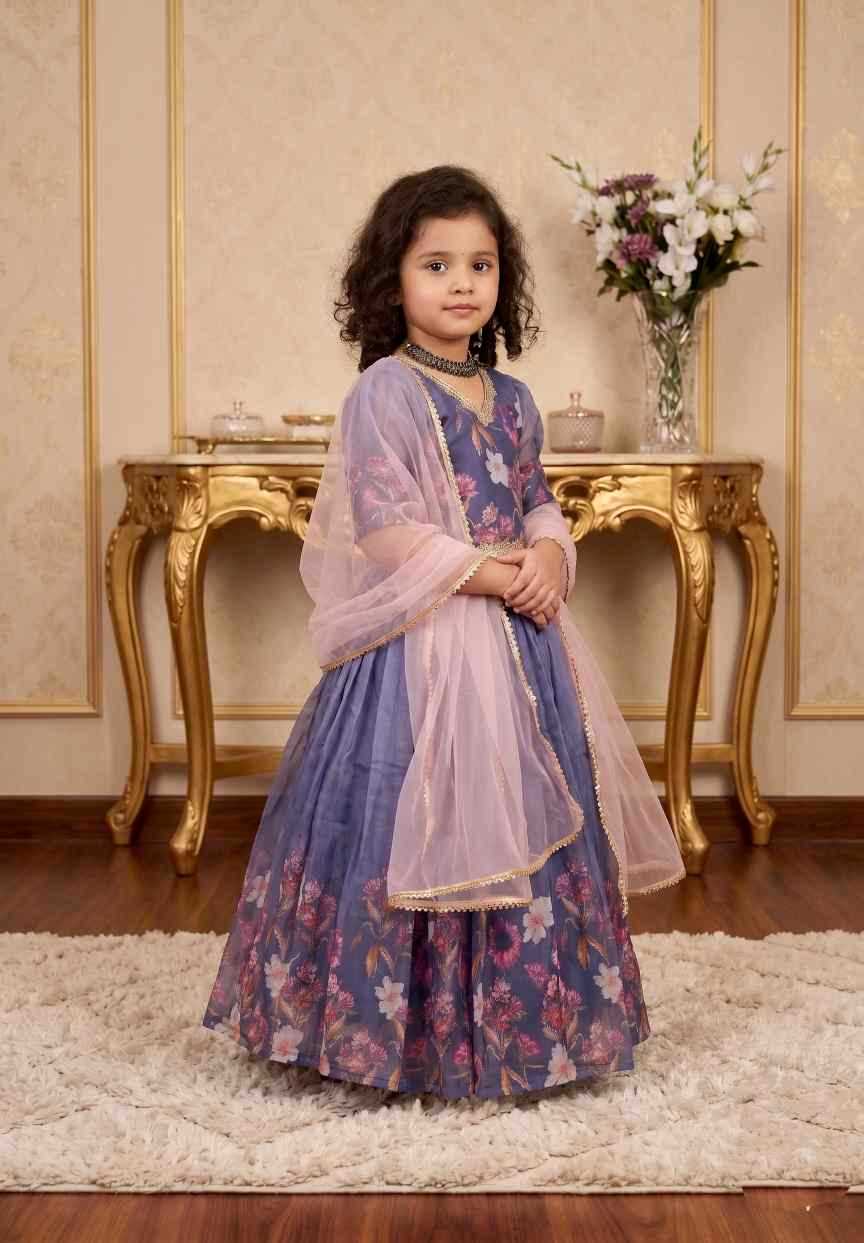 YNF Wholesale Faux Georgette Kids Gown  | Surat Manufacturer