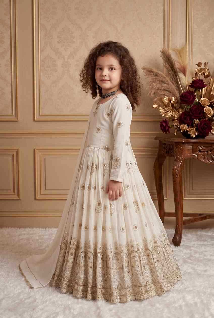 YNF Wholesale Faux Georgette Kids Gown  | Surat Manufacturer