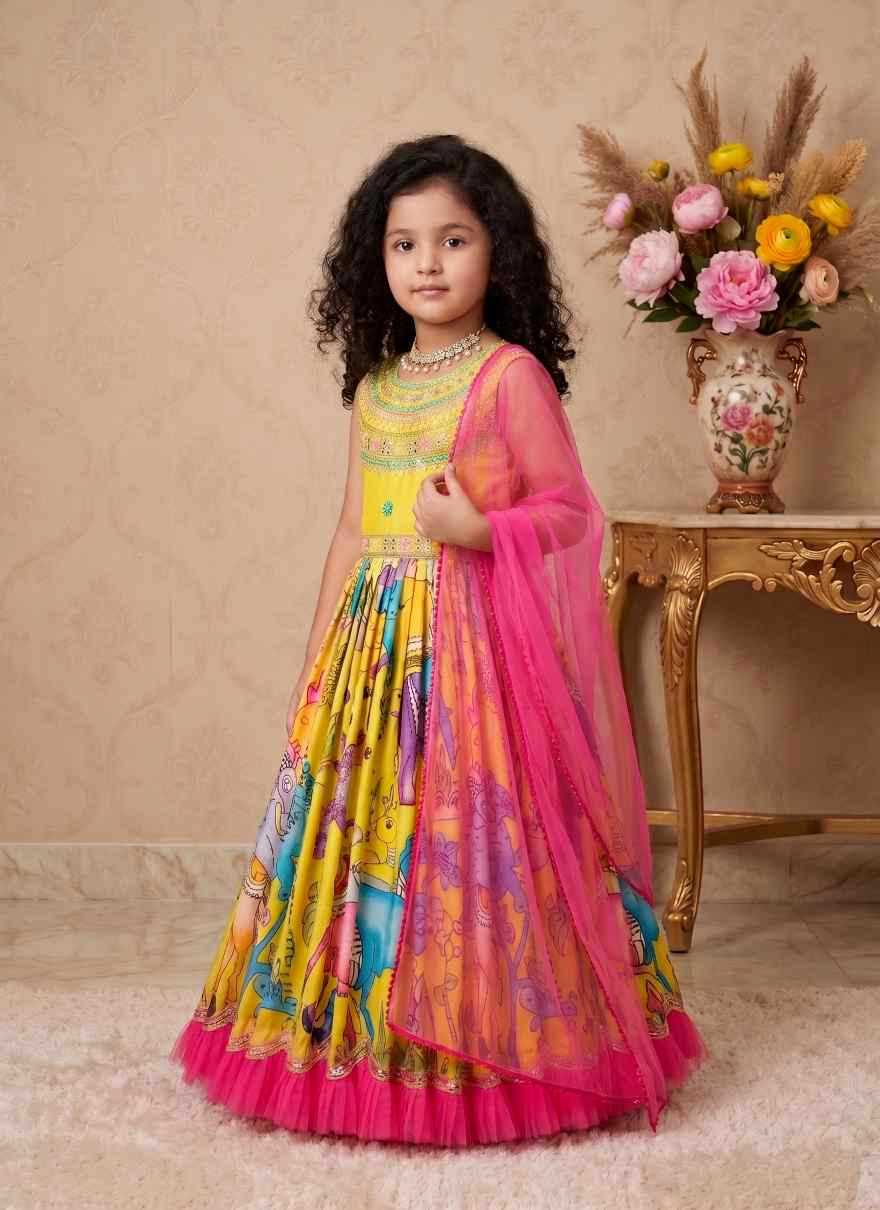 YNF Wholesale Faux Georgette Kids Gown  | Surat Manufacturer