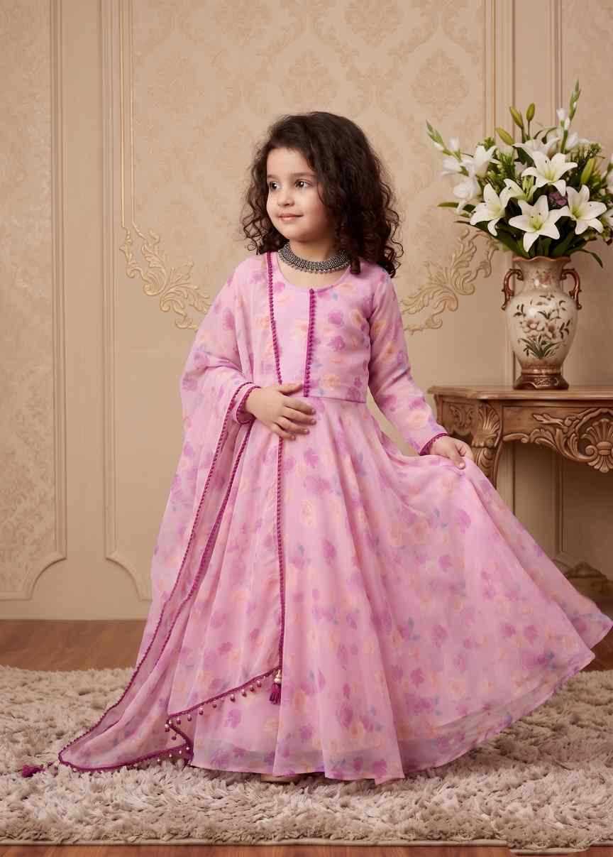YNF Wholesale Faux Georgette Kids Gown  | Surat Manufacturer