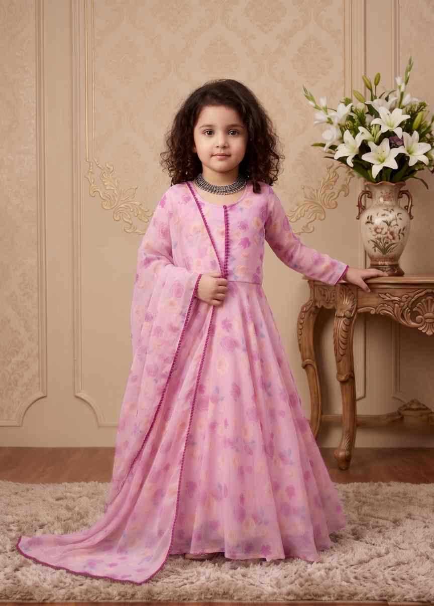 YNF Wholesale Faux Georgette Kids Gown  | Surat Manufacturer