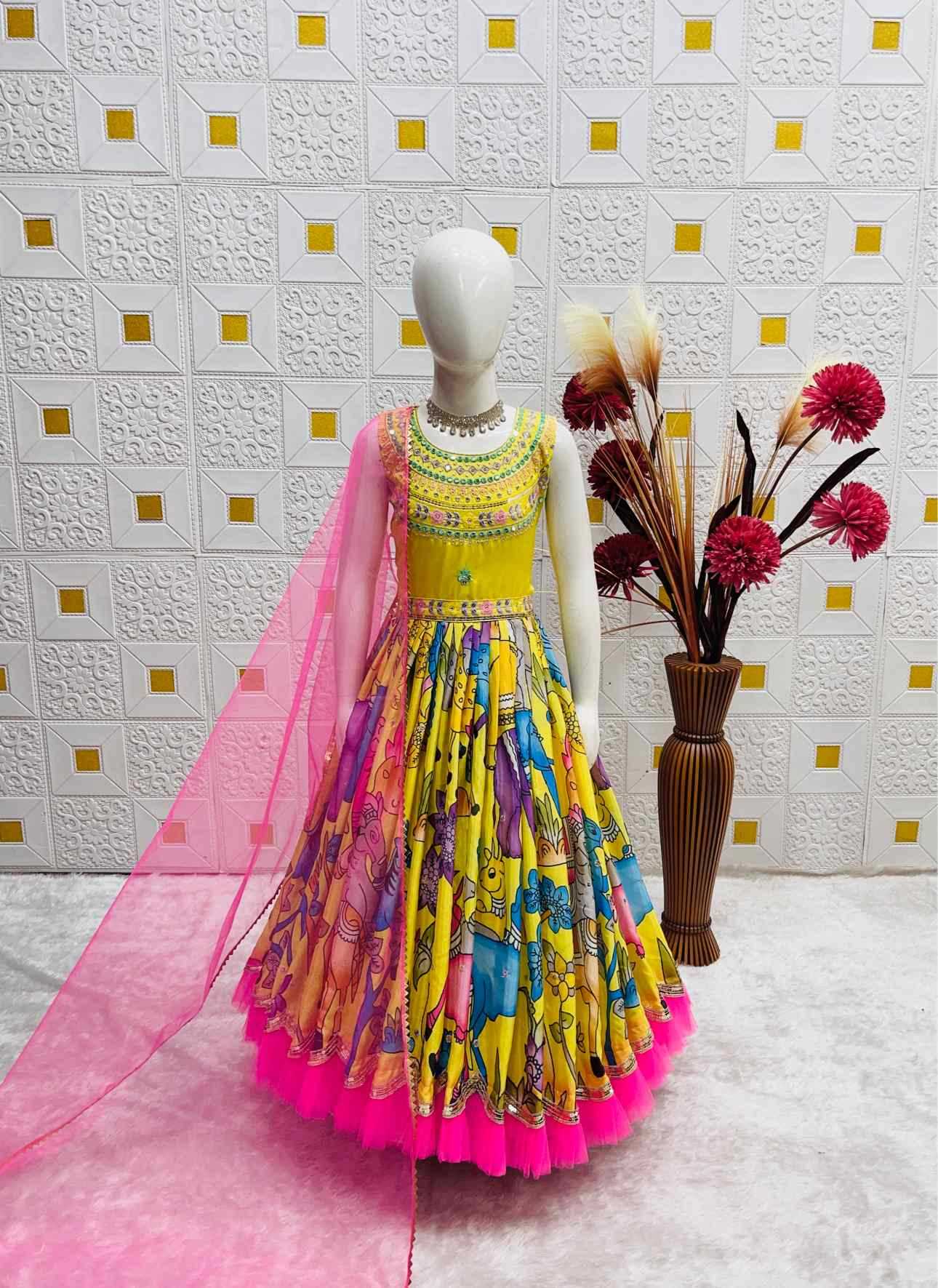 YNF Wholesale Faux Georgette Kids Gown  | Surat Manufacturer