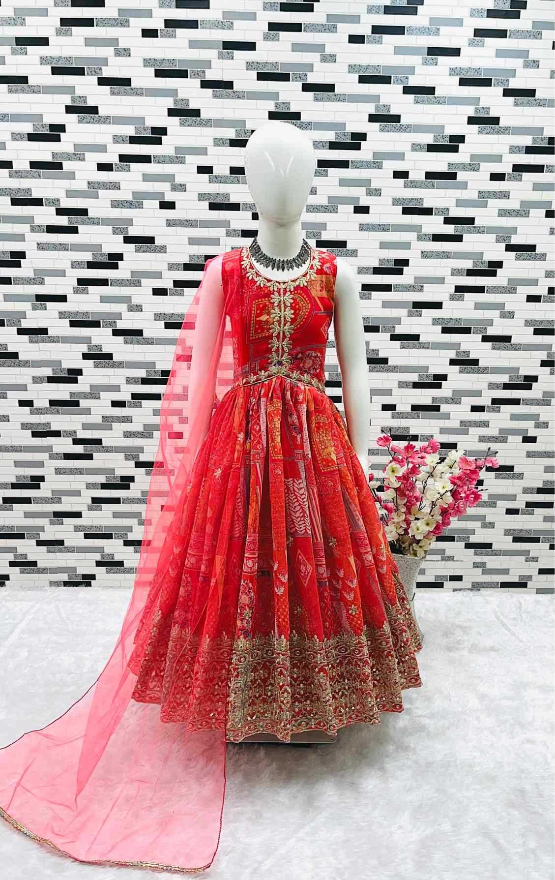 YNF Wholesale Faux Georgette Kids Gown  | Surat Manufacturer