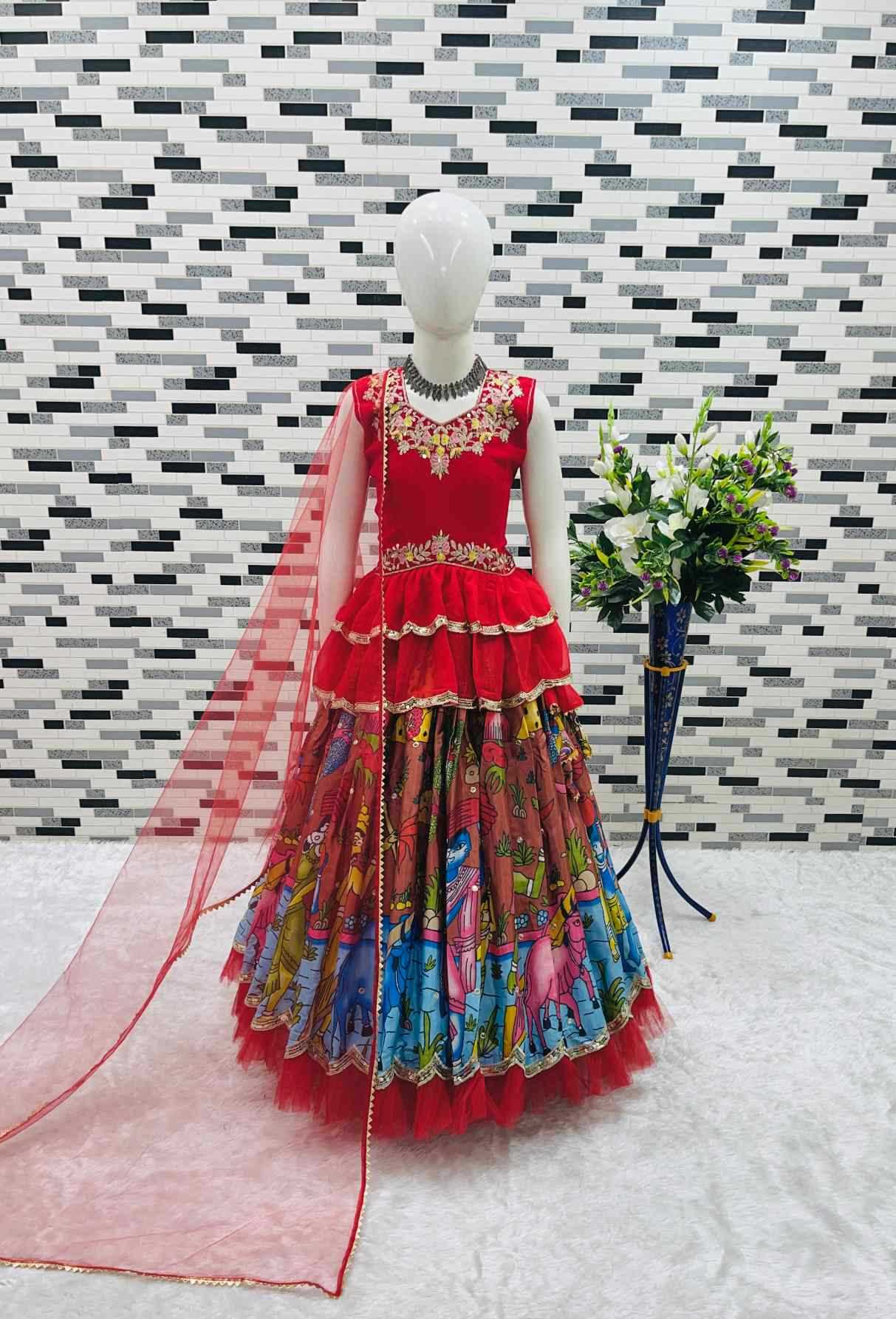 YNF Wholesale Chinon Silk Kids Lehenga  | Surat Manufacturer