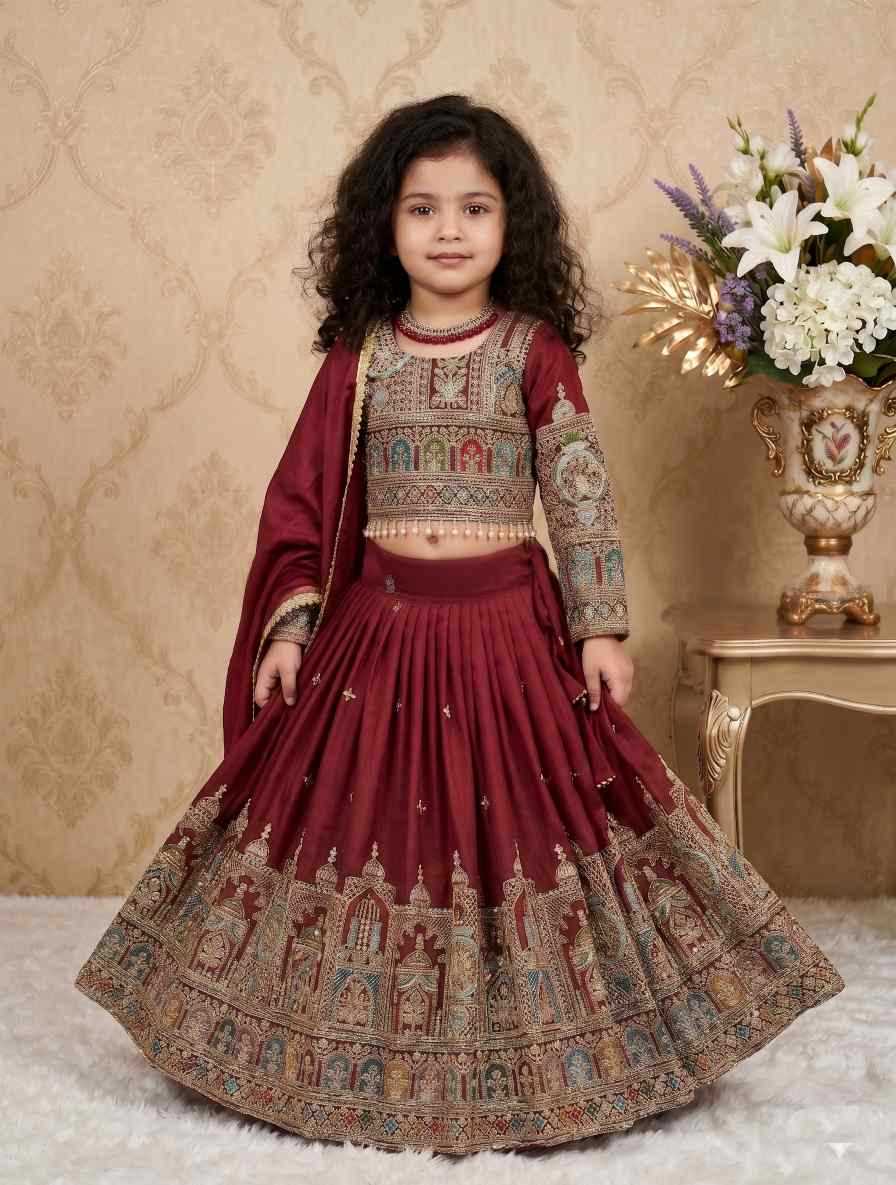 YNF Wholesale Chinon Silk Kids Lehenga  | Surat Manufacturer