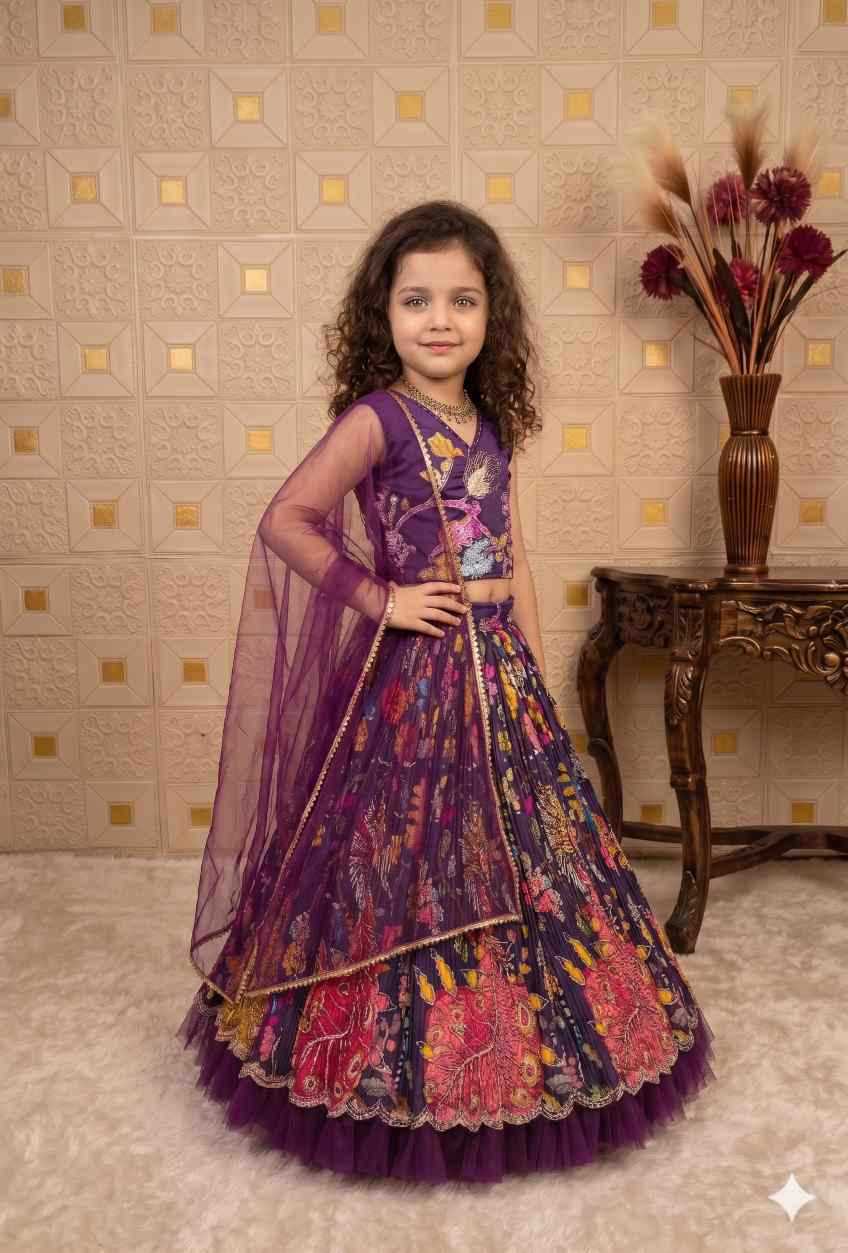 YNF Wholesale Chinon Silk Kids Lehenga  | Surat Manufacturer