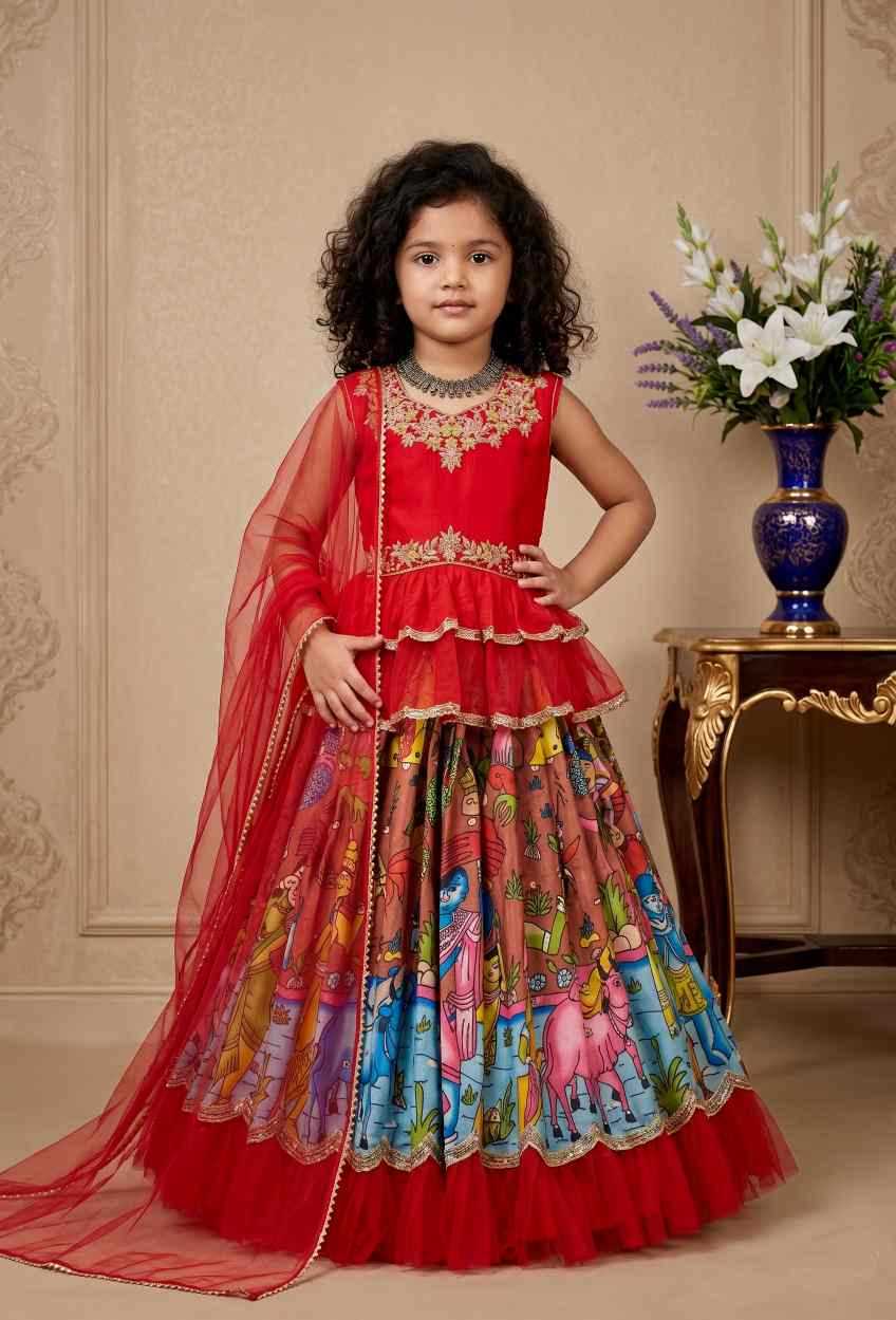 YNF Wholesale Chinon Silk Kids Lehenga  | Surat Manufacturer