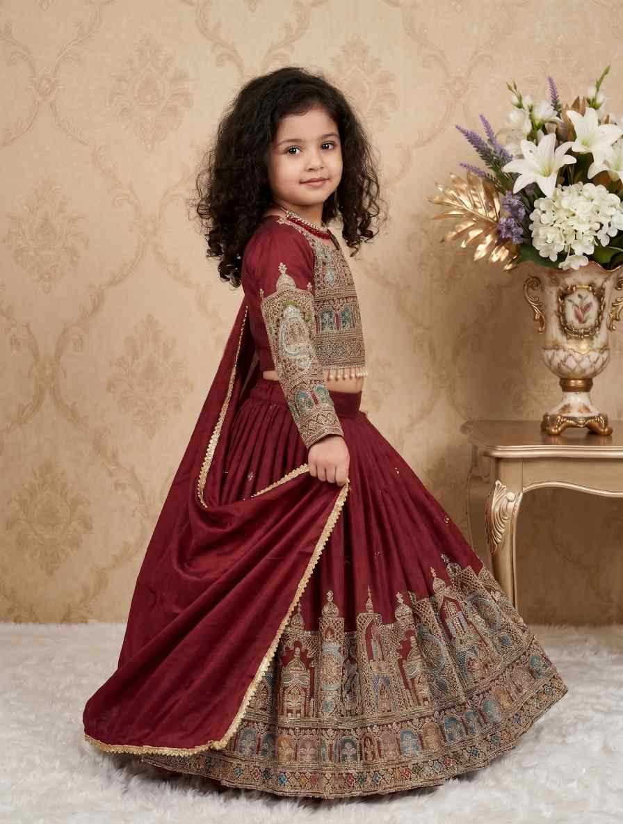 YNF Wholesale Chinon Silk Kids Lehenga  | Surat Manufacturer