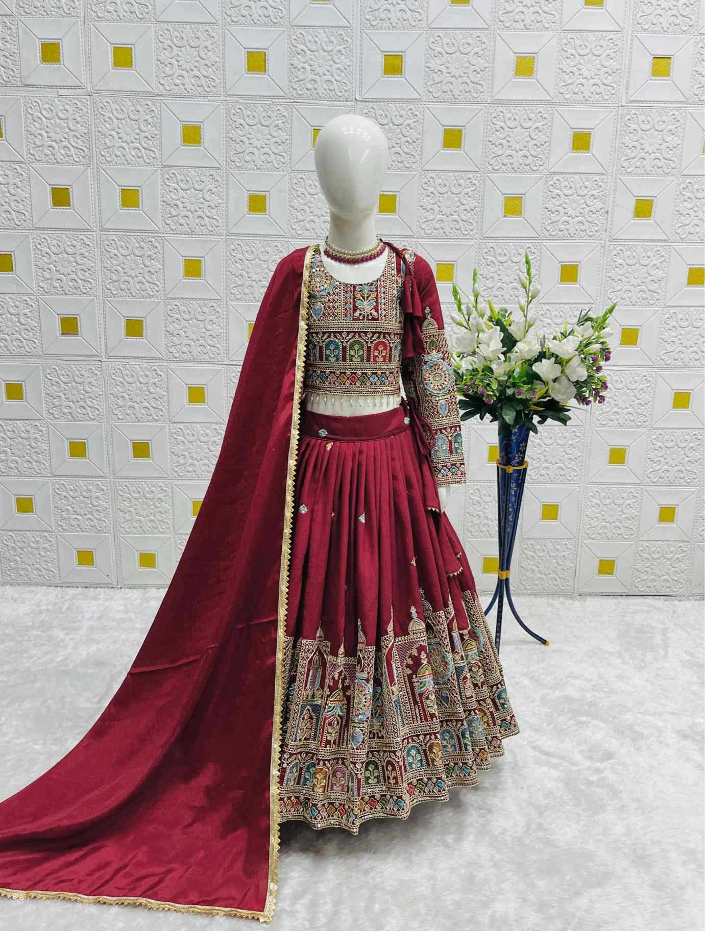 YNF Wholesale Chinon Silk Kids Lehenga  | Surat Manufacturer