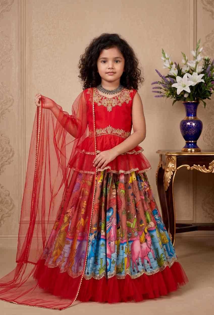YNF Wholesale Chinon Silk Kids Lehenga  | Surat Manufacturer